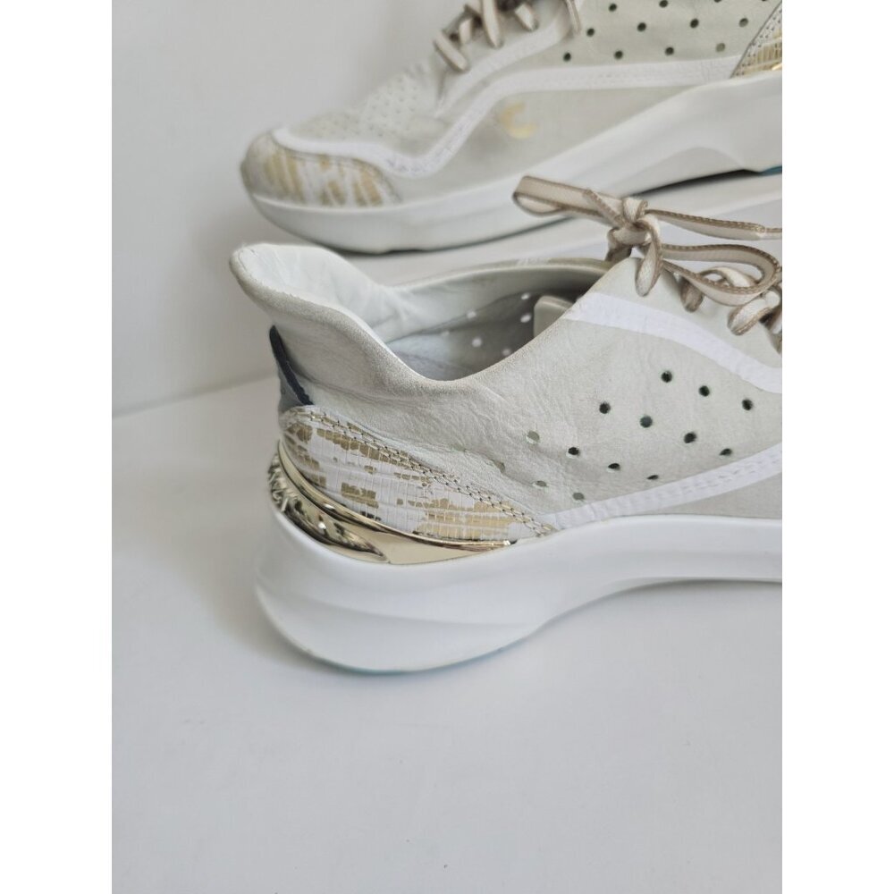 Courser Uno White Luxe Nubuck Leather Lace Up Sneakers Shoes Womens Size 10 40 - Picture 3 of 14